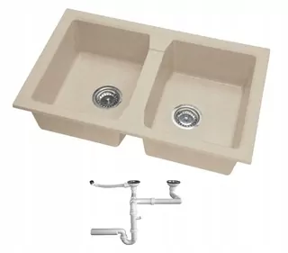 Kuchynský drez - Poľský umývadlo GRANITE 77X48 + SIPHON 8 FARBY