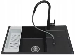 SCHOCK drez na umývanie riadu RONDA D-100XL ONYX CRISTALITE+