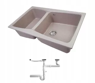 Kuchynský drez - Umývadlo GRANITE 80X50 + SIPHON 6 FARBY