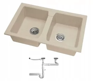 Kuchynský drez - Umývadlo GRANITE 77X48 + SIPHON 8 COLORS