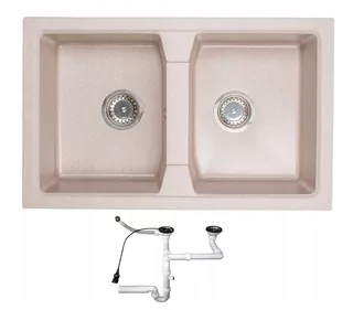 Kuchynský drez - Umývadlo GRANITE 77X48 SIPHON AUTOMATICKÉ 8 FARBY