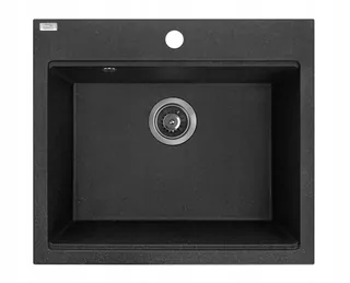Kuchynský drez - GRANITE 1-COMBER DOPLARD 57X50 cm čierna