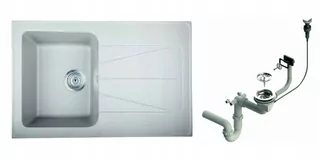 Kuchynský drez - GRANIOTE SIMP 4 FARBY 76X49 SIPHON AUTOMAT