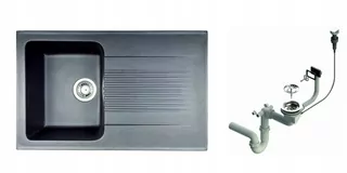 Kuchynský drez - GRANITE SIMPSKO 4 FARBY 78X49 SIPHON AUTOMAT