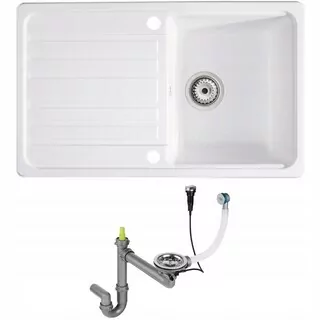 SADA: Jednokomorový drez s odkvapkávačom SAPPHIRE 1KDO – automatický sifón SPACE SAVING v cene sady