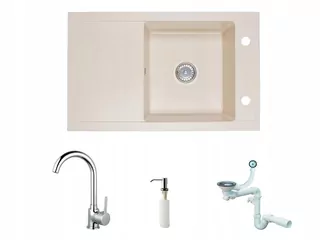 Žula drevík + kuchynská baterija + dávkovač tekutosti