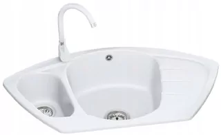 1. Rohový žulový drez COMPACT