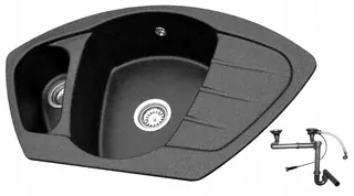1. Rohový žulový drez COMPACT