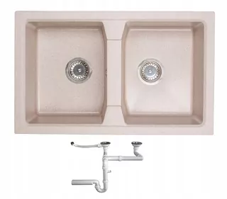Kuchynský drez - Umývadlo GRANITE 77X48 + SIPHON 8 FARBY