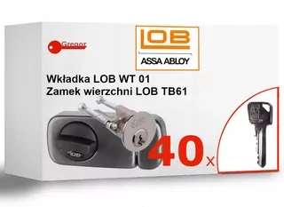 Zámok TB61 grafit a patentová vložka WT01 pre horné zámky nikel 40 KLÚČOV