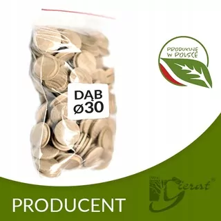 Montážne zátky dub fi 30 - 100 ks
