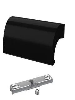 Západka balkónových dverí + kľučka De Luxe RAL 9005 + skrutky