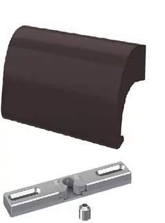 Západka balkónových dverí stĺpik pohyblivý + kľučka De Luxe RAL 8019 + skrutky
