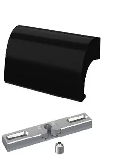 Západka balkónových dverí stĺpik pohyblivý + kľučka De Luxe RAL 9005 + skrutky