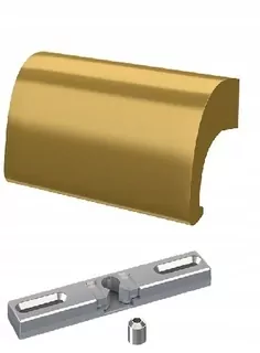 Západka balkónových dverí stĺpik pohyblivý + kľučka De Luxe F3 Zlatá + skrutky