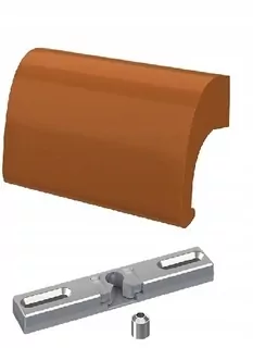 Západka balkónových dverí stĺpik pohyblivý + kľučka De Luxe RAL 8003 + skrutky