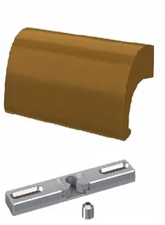 Západka balkónových dverí stĺpik pohyblivý + kľučka De Luxe Zlatá + skrutky