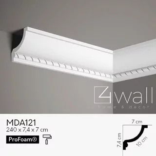 Dekoratívna vysoká stropná lišta MDA121 7 cm