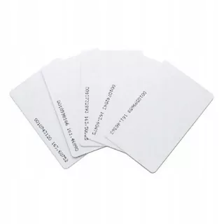Karta UNIQUE RFID 125kHz 0,8mm s číslom. Biela, laminovaná.