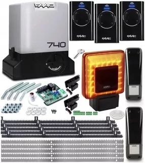 Súprava pre posuvné braní faac delta 2 - 740, 3x pilot, led lampa, 5x lišta
