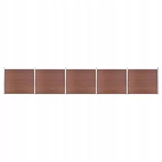 Plotová súprava z WPC, 872 × 146cm, hnedá