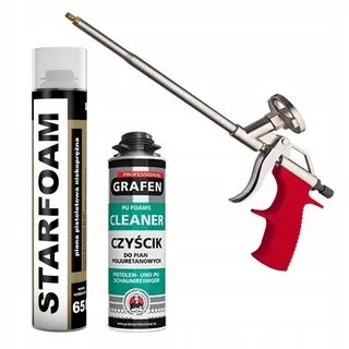 Montážna pena PUR - Starfoam Foam Set + Gun + Clear Grafen