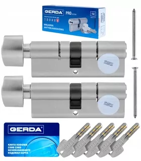 Nikel satén PRO systém ATEST C KL 6.2 GERDA 5-kľúč v súprave
