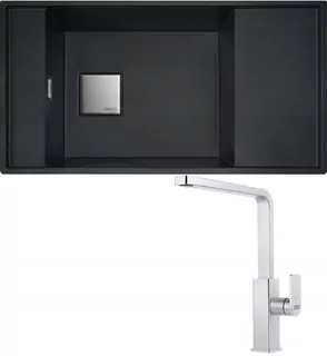 Drez Franke Fresno FSG 611 Onyx Mat + Batéria Franke Mythos nerezová oceľ