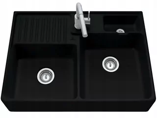 V&B Dvojkomorový drez 6323 91 S5 Ebony