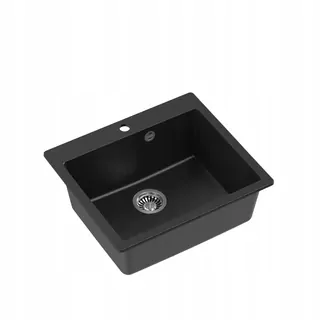 Drez MORGAN 110 Very Black čierna matná + sifón s odtokovou rúrkou 3,5" SteelQ