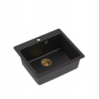 Drez MORGAN 110 Very Black čierna matná + sifón s odtokovou rúrkou 3,5" SteelQ