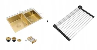 Umývadlo QUADRO GOLD 1,5kom. závesné 80X45 s odkvapkávačom a rolmatou ZADARMO