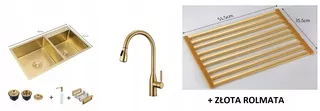 Umývadlo QUADRO GOLD 1,5ks. závesné 80X45 s dávkovačom, rollmat a odkvapkávačom ZADARMO