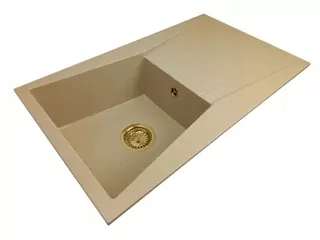 Žulový drez jednokomorový + zlatý sifón
