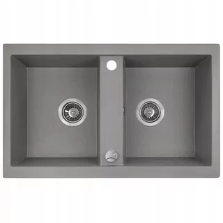 Žulový drez 2-komorový BARBADOS sivý 480 × 780mm SBBE_520T