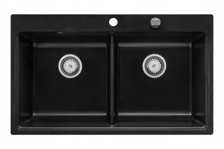 Kuchynský drez - GRANITE DOPH BLACK / BEIGE + AUTO SIPHON
