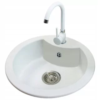 Žulový drez Mila + kuchynská batéria Beta + sifón
