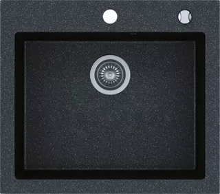 Žulová umývadlo jednokomorový KERNAU KGS H 60 1B BLACK METALLIC