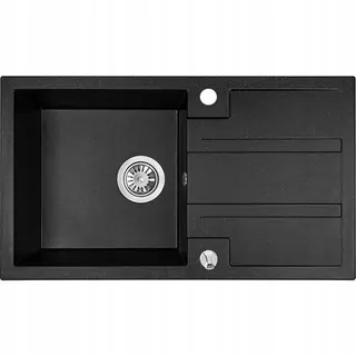 Kuchynský drez - GRANITE DOPLES BLACK BARBADOS 44X76 LAVEO