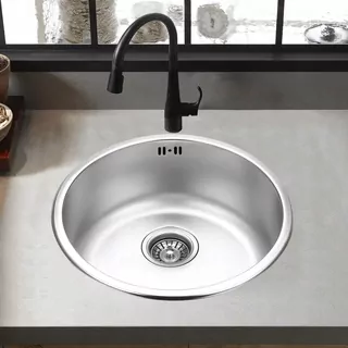Kuchynský drez - Okrúhly drez, nehrdzavejúca oceľ 43cm