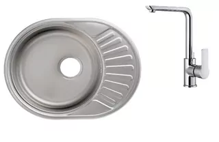 Sada oceľový drez 1 komora + batérie