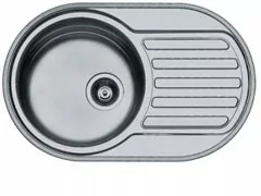 Oceľový drez Pyramis SR MINI 100166801, 1-komorový, rozmer 765 × 480 mm, hladký
