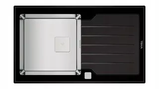 Kuchynský drez - Sink Diamond Lux 1B 1D 86 čierny