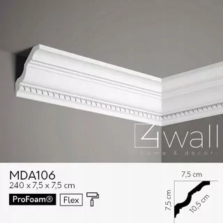 Drážkovaná lišta vysoká stropná MDA106 7,5 cm