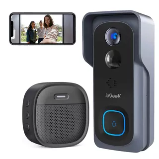 Bezdrôtový domový zvonček s videokamerou WIFI 2K 3MP 1296P IP65 Čierna