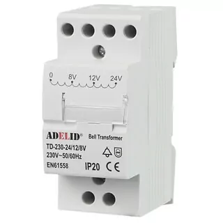 Transformátor zvonček 230 V na 8 V, 12 V alebo 24 V