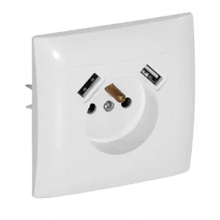 Jednoduchá zásuvka s 2x USB a uzemnením