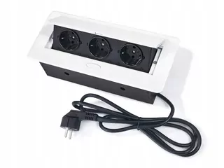 Stolný napájací port zapustený do pultu s 3x zásuvkou 230 V Multibox 1 - biela