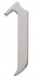 Domové číslo 1 RVS 5 × 10 cm striebro