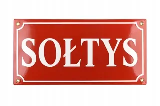 Predmetom ponuky je EMALIATED TABUĽKA 15 × 30 cm s nápisom SOLTYS